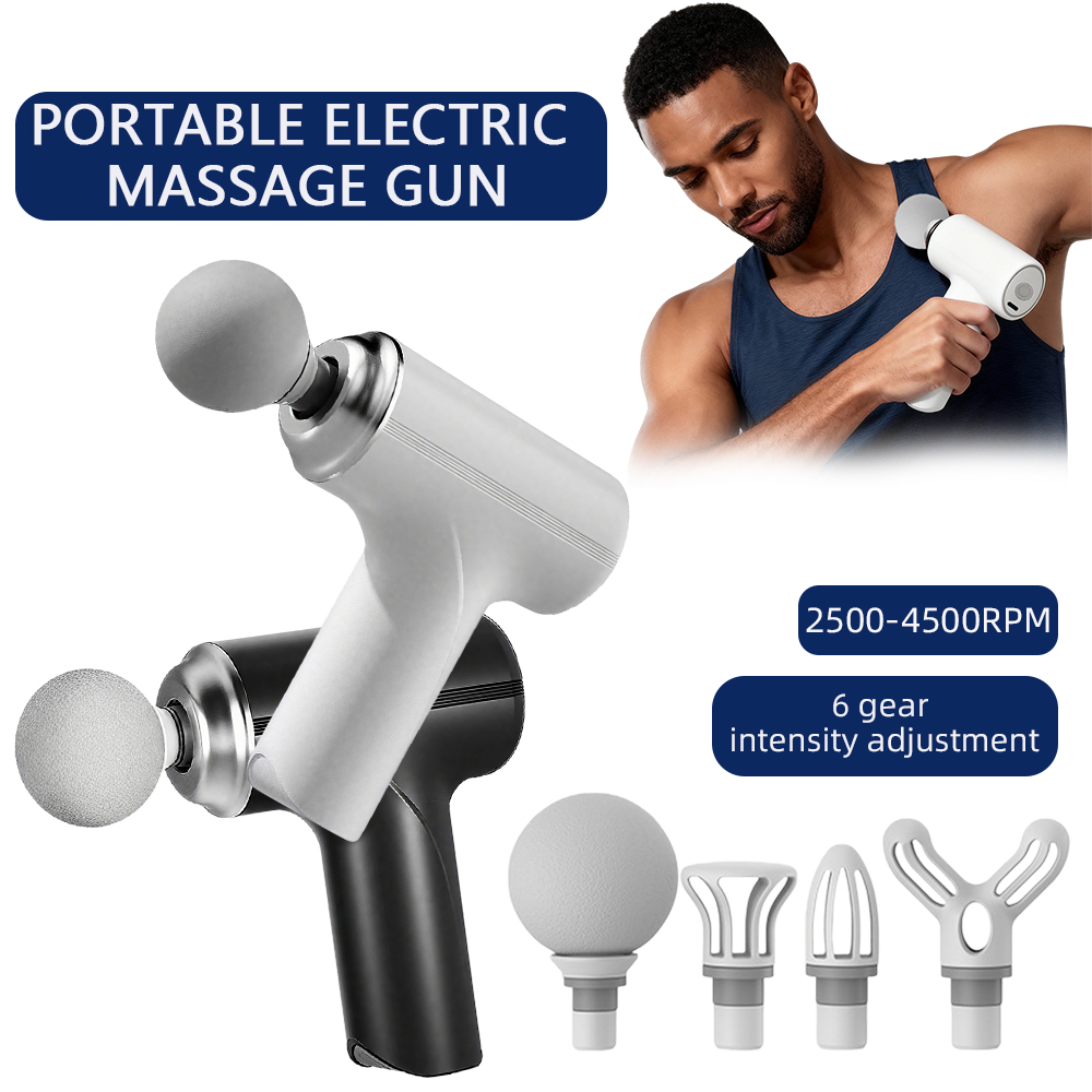 Spa And Wellness - Tragbare Mini-Faszienmassagepistole, kabelloses Schulter-Rückenmassagegerät, 6-Gang-Vibration, Taille,
