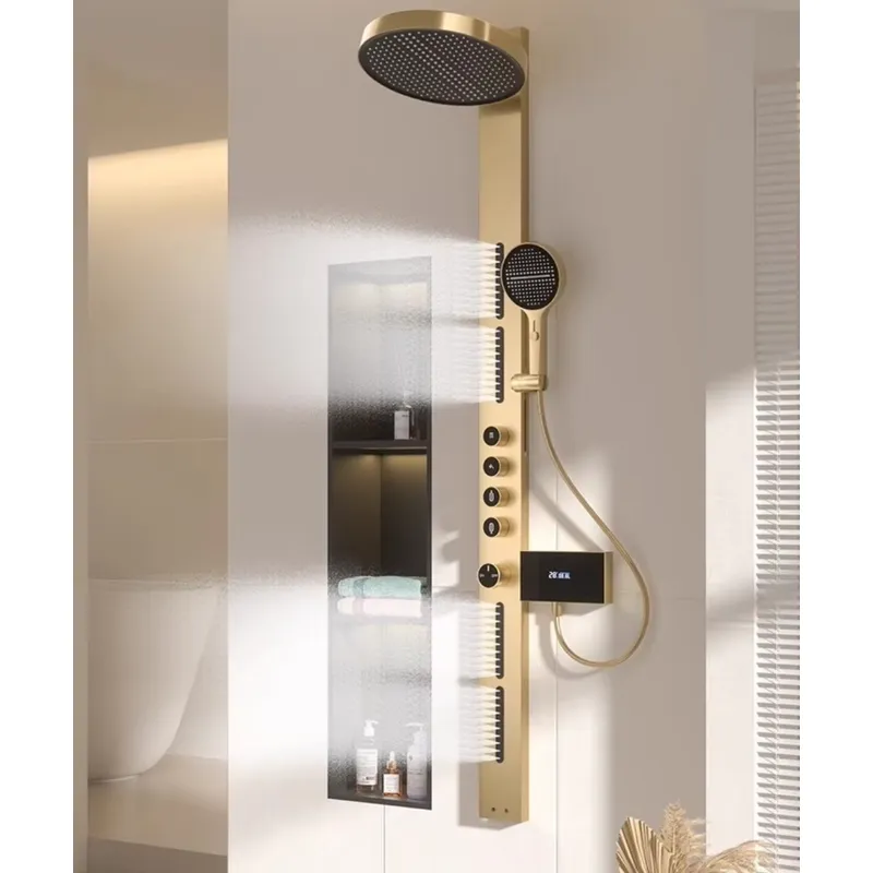 Spa & Wellness Hotel Diament Ustroń Zdjęcia - Messing-Regenduschpaneel-Set mit Digitalanzeige, wandmontiertes Badezimmer-SPA-System, multifunktionales
